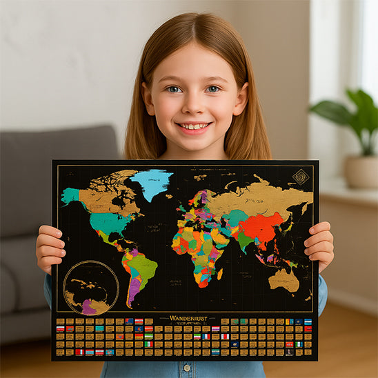 Carte à gratter - Carte du monde (grande taille : 32,5 x 23,4 pouces)