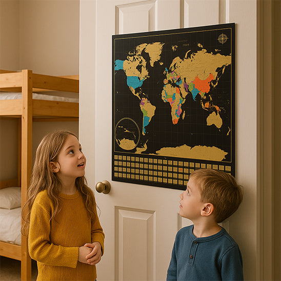 Carte à gratter - Carte du monde (grande taille : 32,5 x 23,4 pouces)