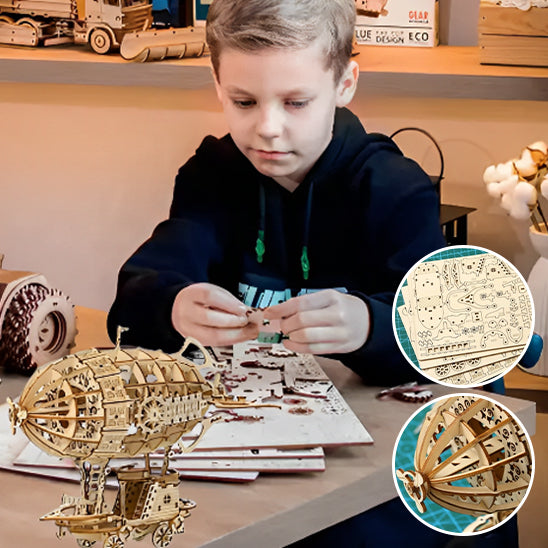 Puzzle 3D dirigeable en bois "Airship"