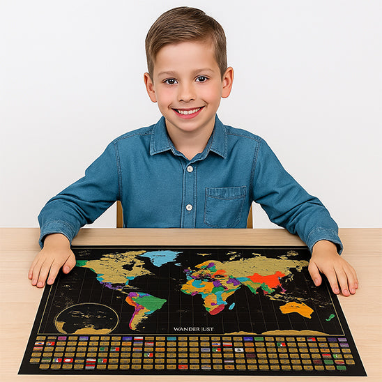 Carte à gratter - Carte du monde (grande taille : 32,5 x 23,4 pouces)