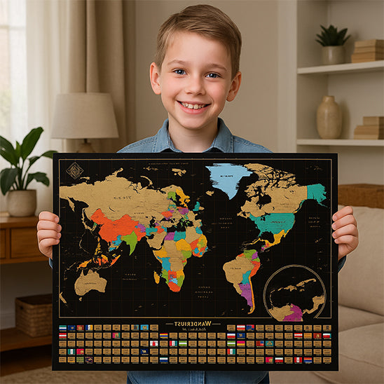 Carte à gratter - Carte du monde (grande taille : 32,5 x 23,4 pouces)
