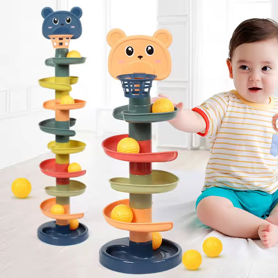 Jouet éducatif Montessori pour bébés boule rotative tour à poils jouet éducatif