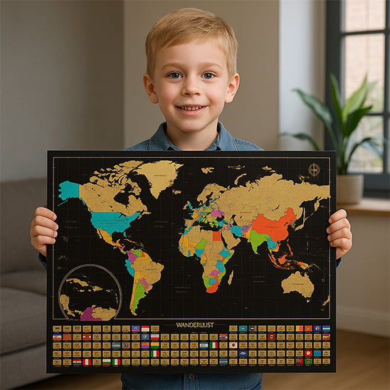 Carte à gratter - Carte du monde (grande taille : 32,5 x 23,4 pouces)