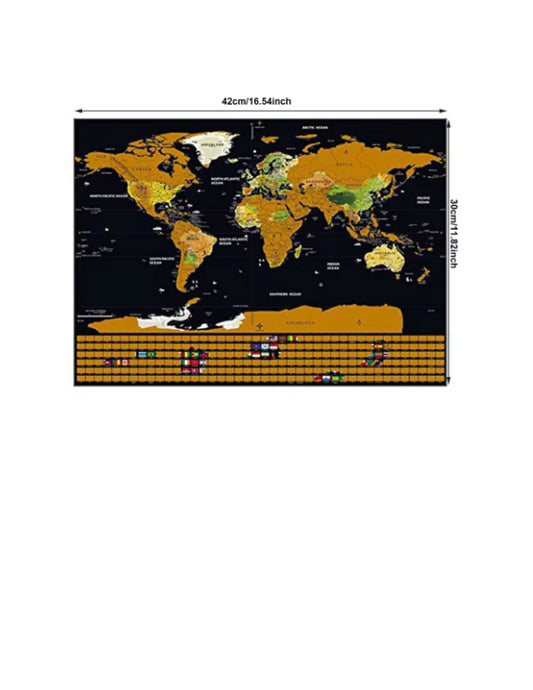 Carte à gratter - Carte du monde (grande taille : 32,5 x 23,4 pouces)