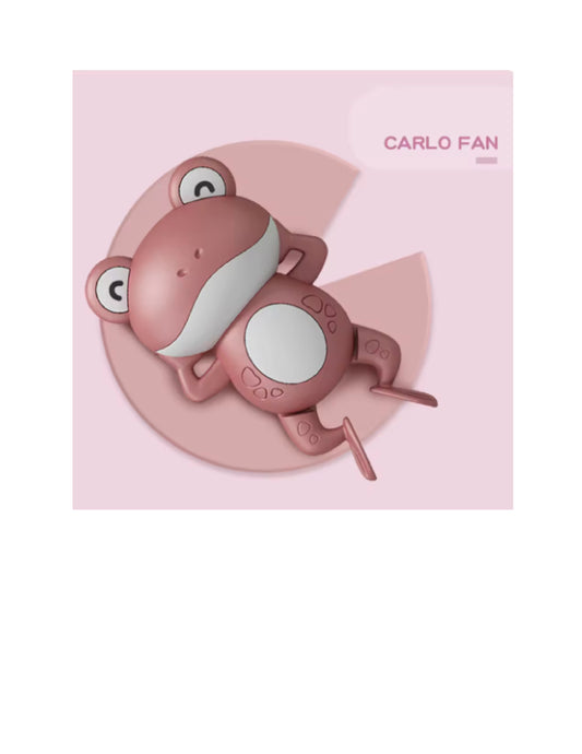 Mignonne horloge grenouille natation flottante