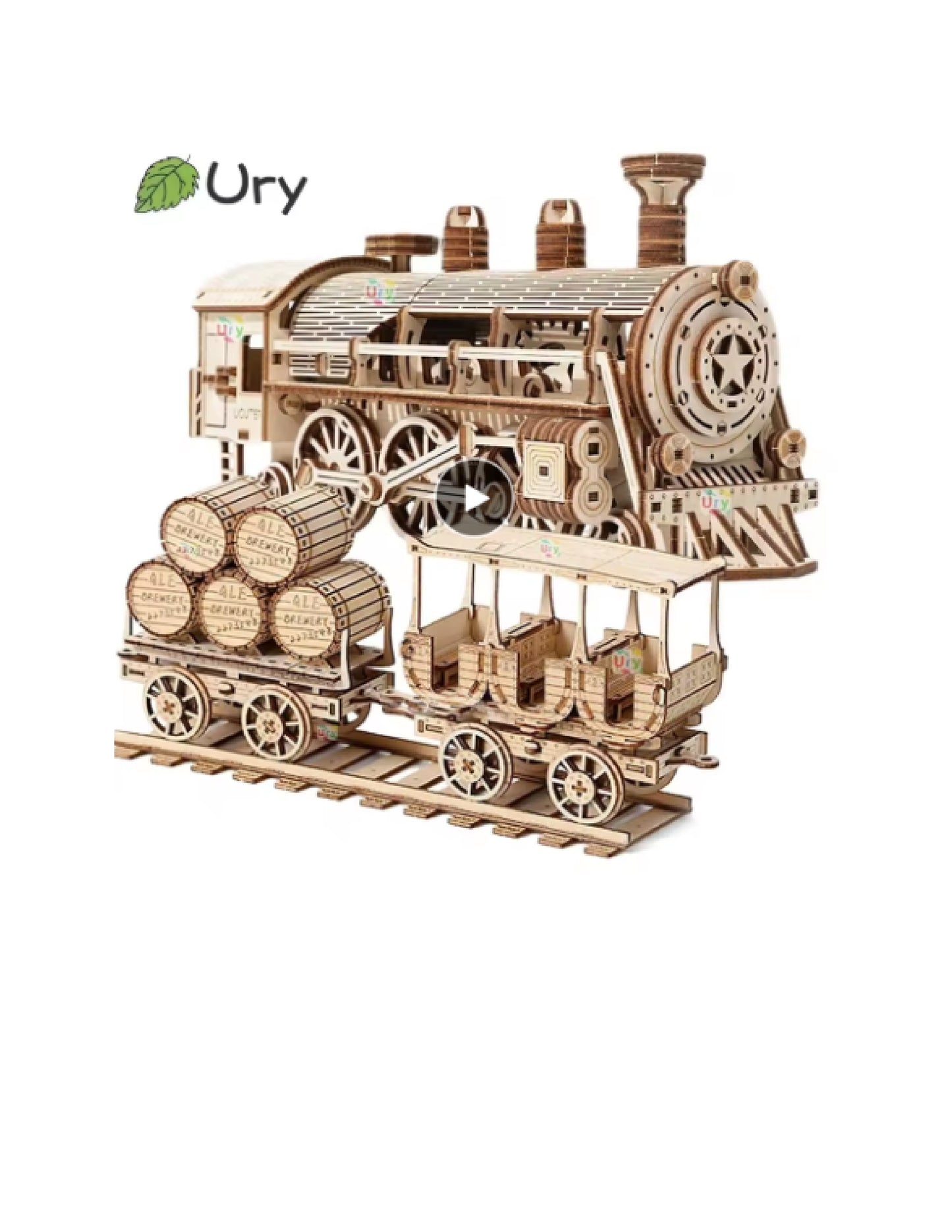 Puzzle 3D en bois, Train à vapeur rétro mobile - Ury