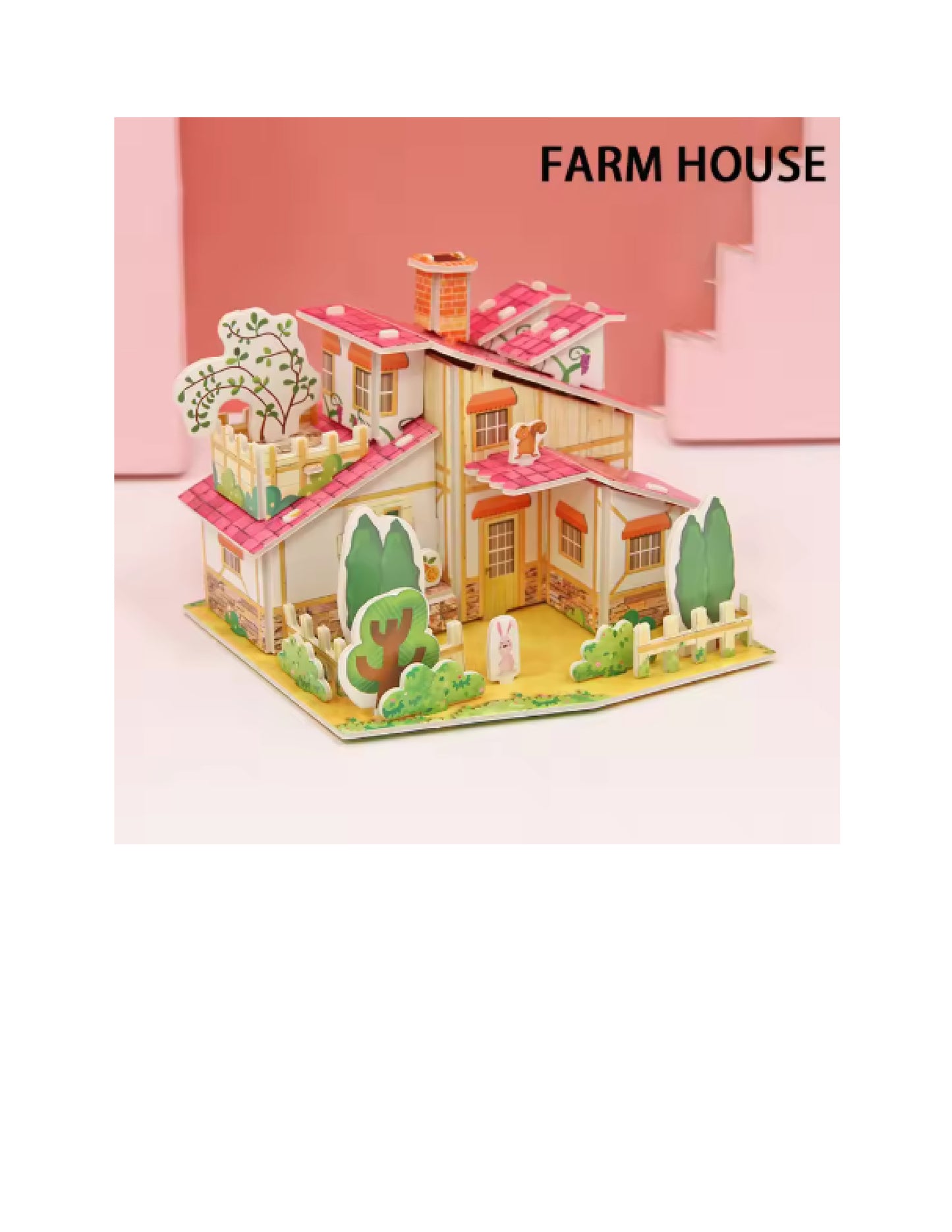 Puzzle 3D en papier, maisons miniatures Montessori