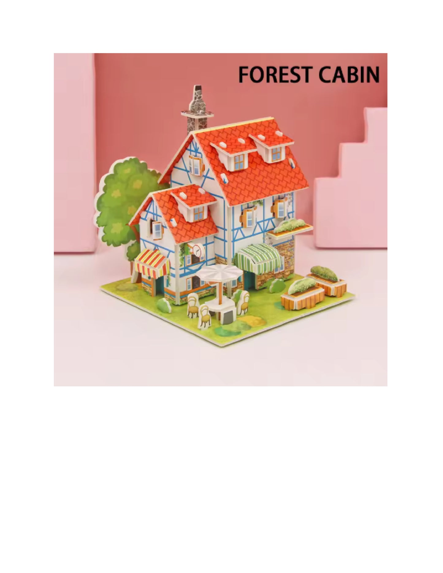 Puzzle 3D en papier, maisons miniatures Montessori