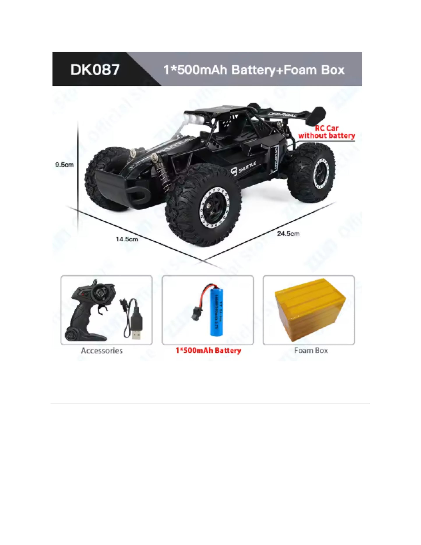 Véhicule télécommandé ZWN 1:16/1:20 2.4G modèle de voiture RC avec lumière LED 2WD
