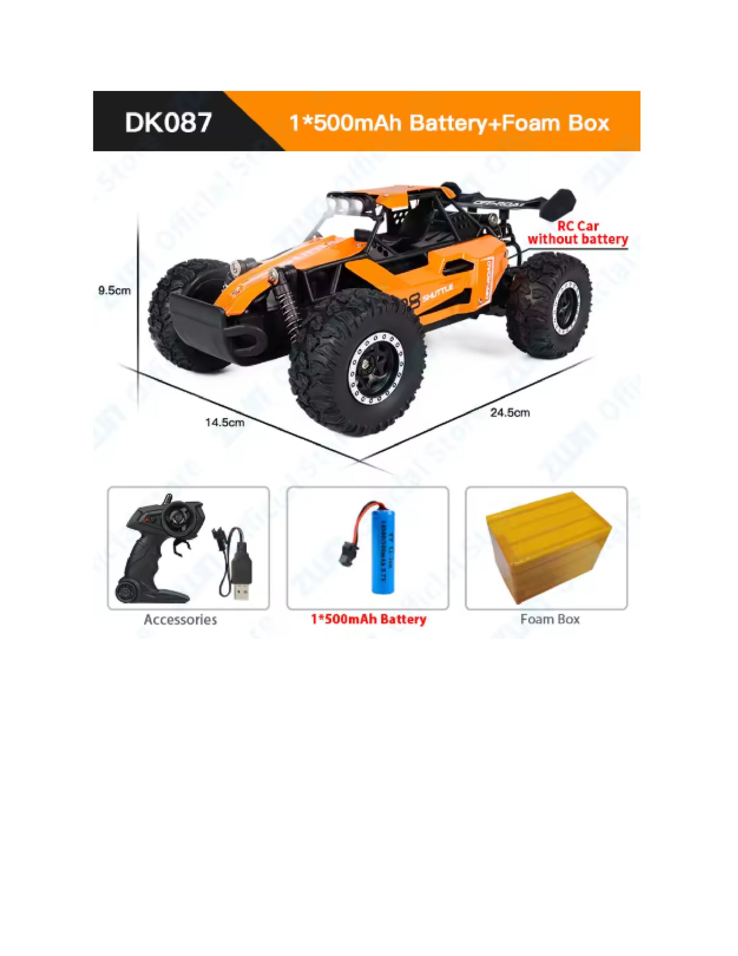 Véhicule télécommandé ZWN 1:16/1:20 2.4G modèle de voiture RC avec lumière LED 2WD