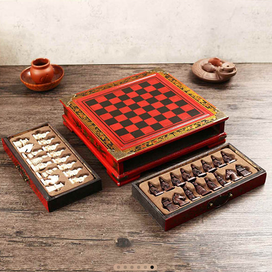 Collection Vintage d'échecs 26x26cm(10.24 pouces)