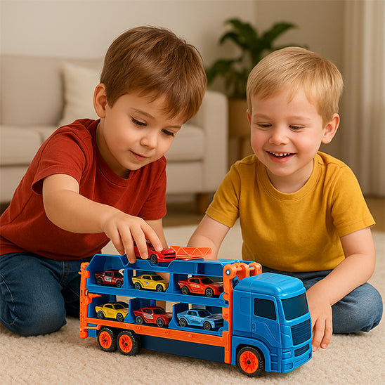 Grand camion transporteur de voiture pliant