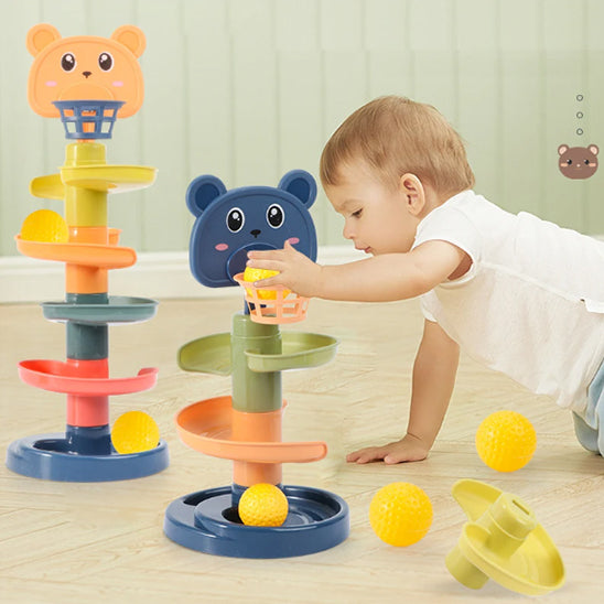 Jouet éducatif Montessori pour bébés boule rotative tour à poils jouet éducatif
