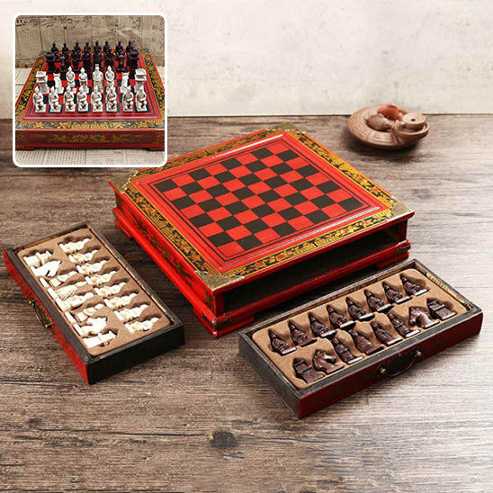 Collection Vintage d'échecs 26x26cm(10.24 pouces)