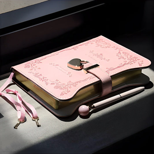 Journal avec serrure, en cuir