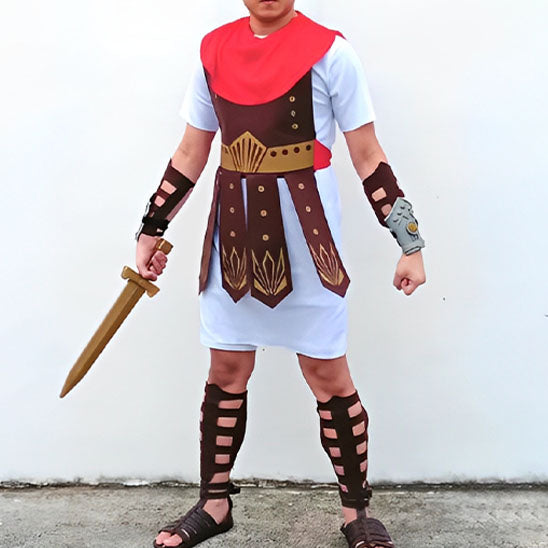 Costumes de bal pour adultes hommes et enfants guerriers romains césar