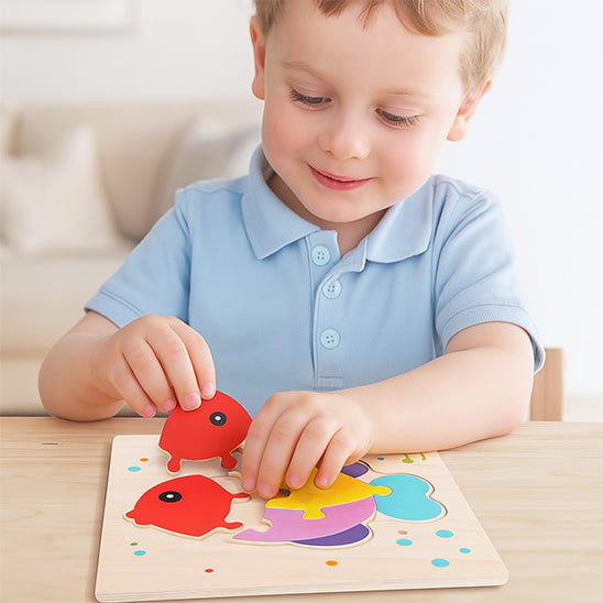 Puzzle 3D en bois pour bébé