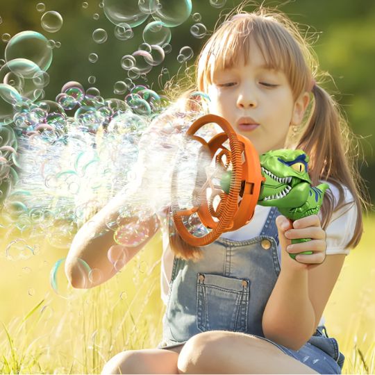 Pistolet à bulles dinosaure pour enfants