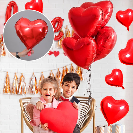 Ballons gonflables 18 po. en aluminium en forme de cœur rouge pour la Saint-Valentin