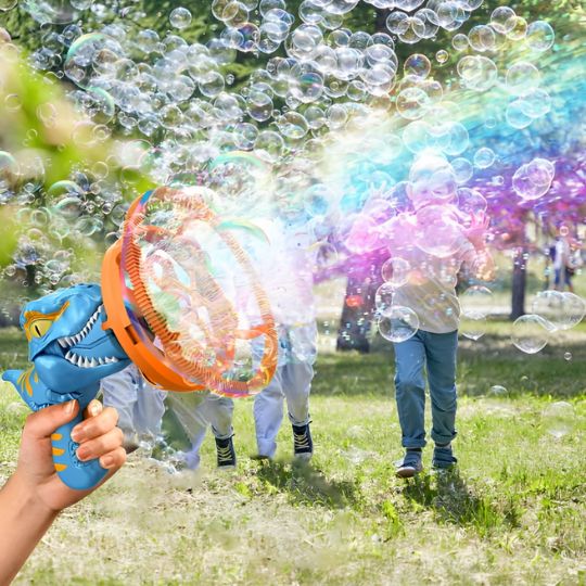 Pistolet à bulles dinosaure pour enfants