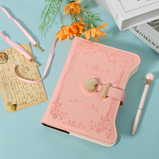 Journal avec serrure, en cuir